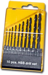 10 dílná sada vrtáků